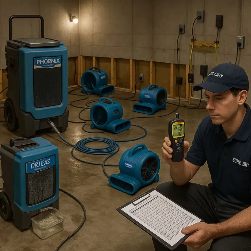 Structural Drying and Dehumidification process in Floyd County, IA